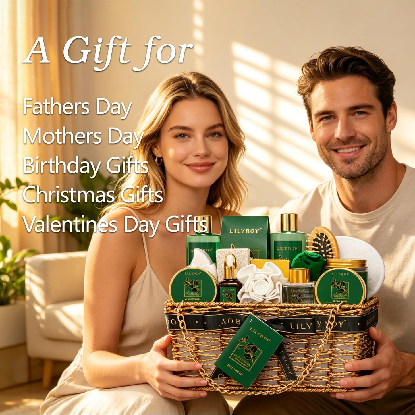Fathers Day Gifts for Men, Gifts for Women & Men, Birthday Gift - 18-Piece Spa Gift Basket for Women, Bath and Body Spa Kit | Gift for Valentines, Mothers Day, Christmas, Great for Holidays