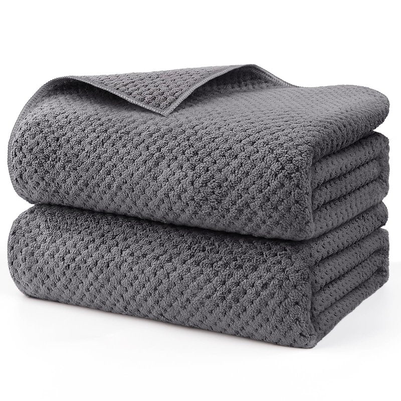 HOMEXCEL Bath Sheets Towels Set Pack of 2 (35 x 70 Inches), Ultra Soft Bath Towels for Bathroom, Lightweight and Quick Drying Towel for Body, Yoga, SPA, Fitness, Grey