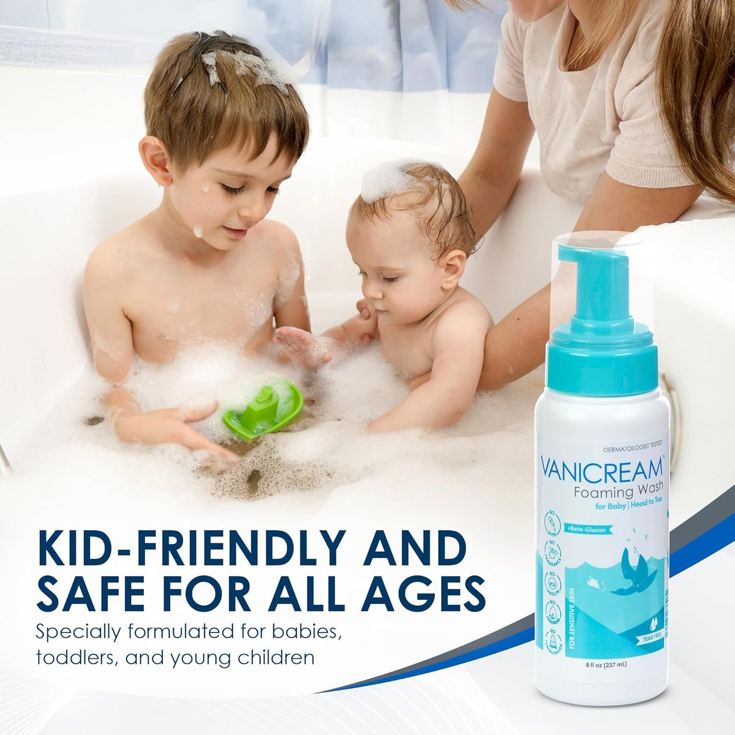 Vanicream Foaming Baby Wash - Gentle Tear-Free Shampoo & Body Cleanser | 8 Oz, Moisturizing Formula