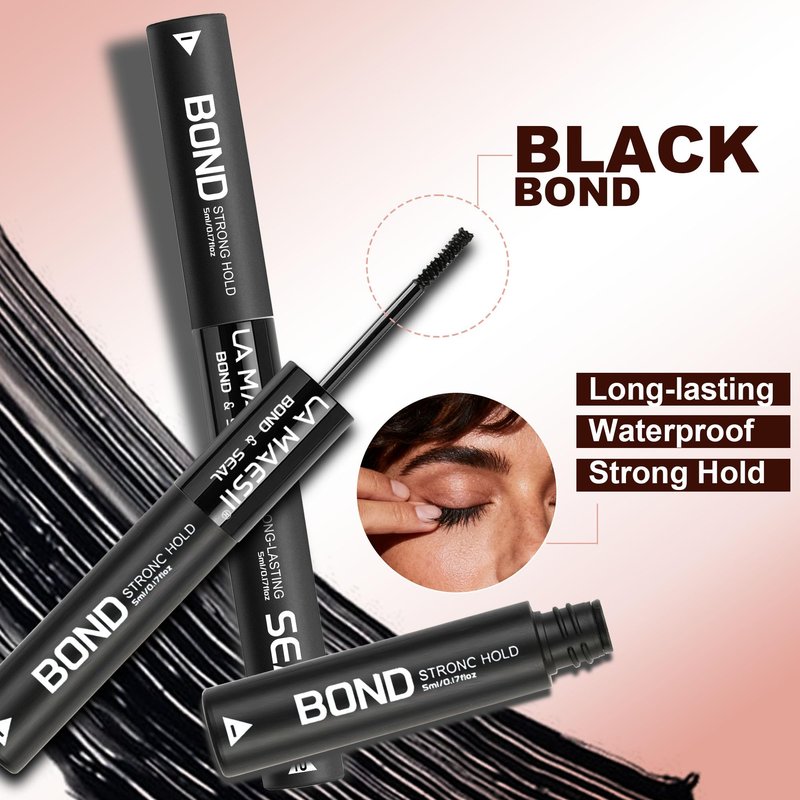Lash Cluster Glue,Lash Bond and Seal Waterproof,Bond & Seal Lash Glue for Eyelash Cluster,Black Long-Lasting 72H Latex Free（10ml）