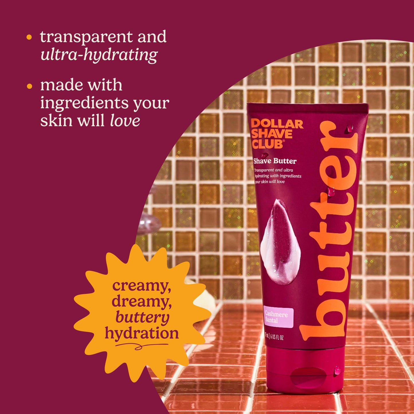 Dollar Shave Club For Women | 2 Pack Cashmere Santal Shave Butter (6 fl oz) | Translucent Shaving Cream for Sensitive Skin, Womens Shave Cream, Womens Shave Gel