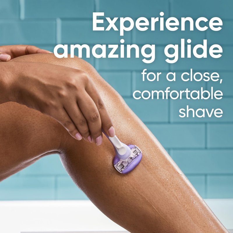 Gillette Venus ComfortGlide Touch of Vitamin E, Disposable Razor for Women, 3 Blades, Water-Activated Moisture Bars, 2ct
