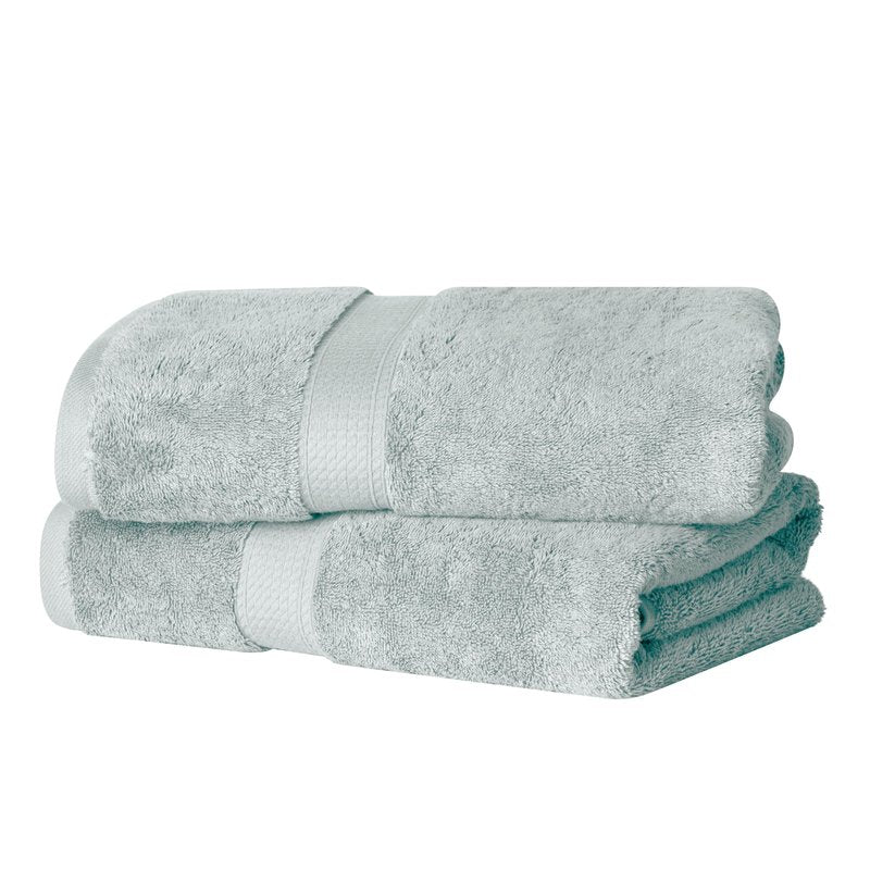 SUPERIOR Egyptian Cotton Plush & Absorbent, Bath Towel Set of 2, Sea Foam