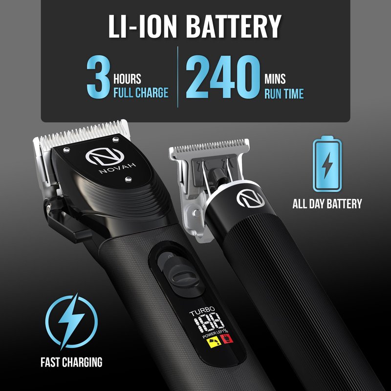 Novah Professional Hair Clippers for Men, Professional Barber Clippers and Trimmer Set, Mens Cordless Clipper, Fade Haircut Kit, Electric Hair Cut Machines