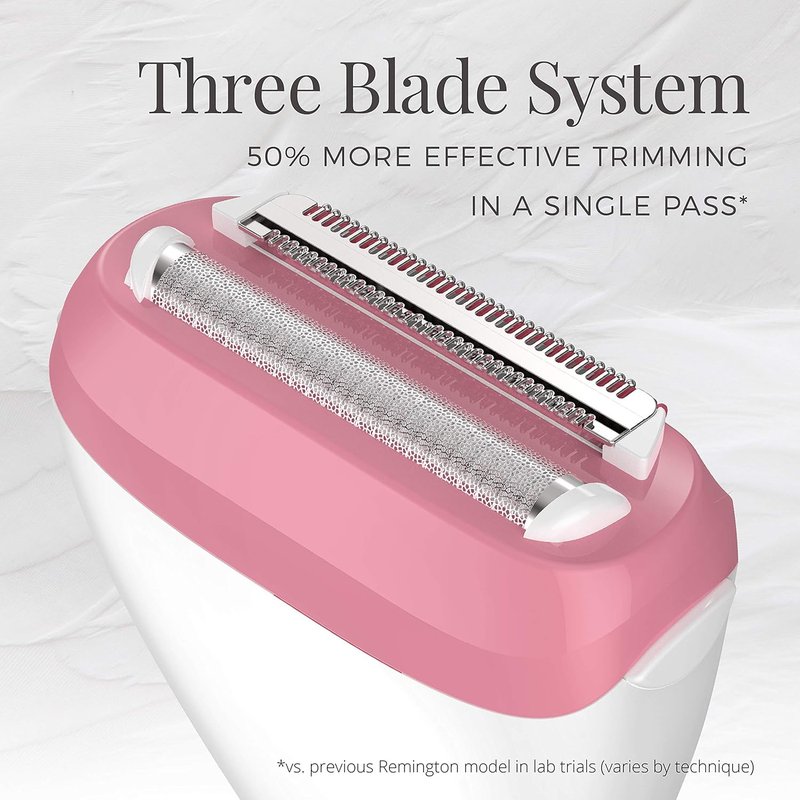 Remington WDF4821US Electric Shaver - Smooth & Silky 3-Blade Cordless Foil & Bikini Trimmer | Pink
