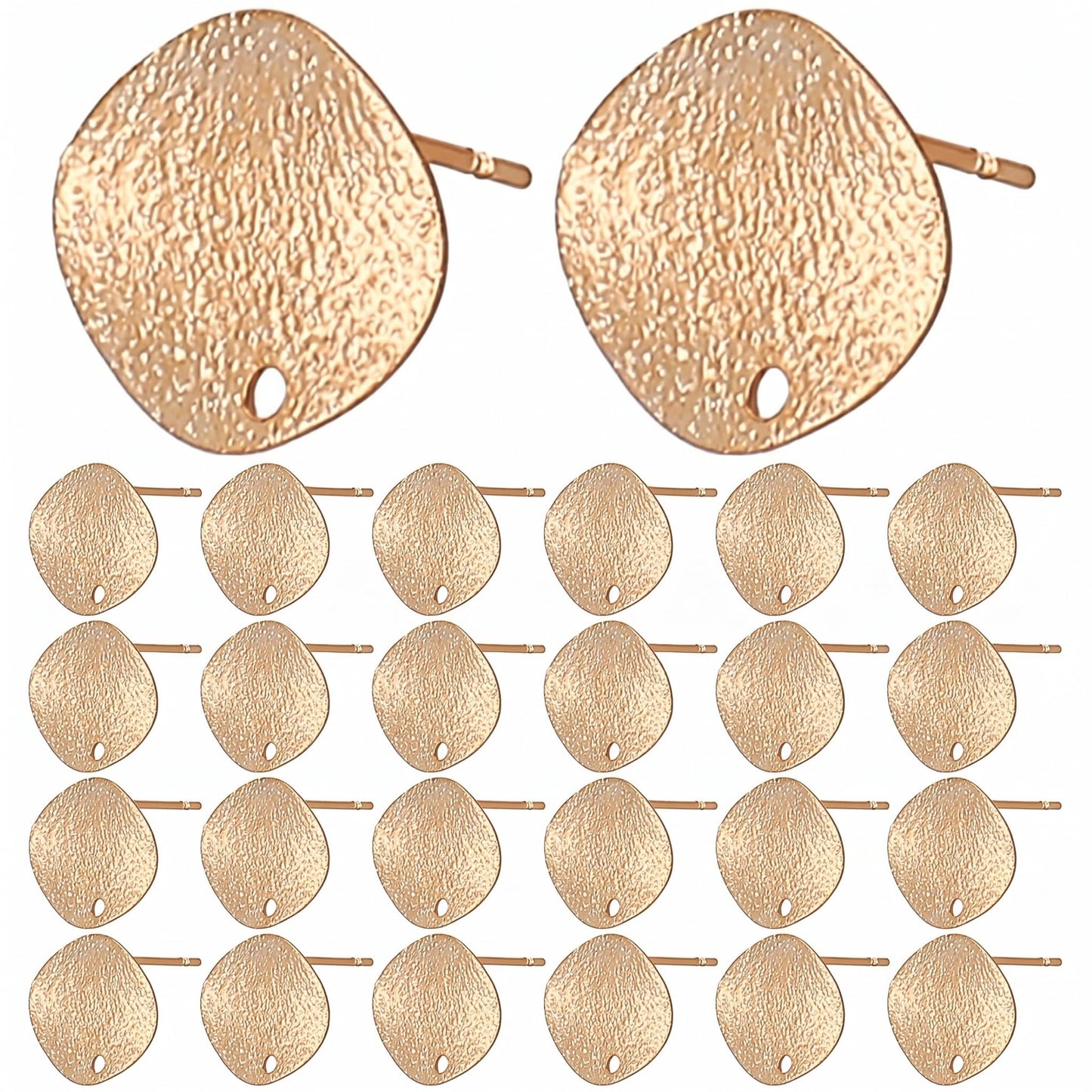 Milisten 30pcs Stainless Steel Earrings Posts Round Blank Peg Earrings Posts Flat Pad Ear Components Findings DIY Crafts (Golden)