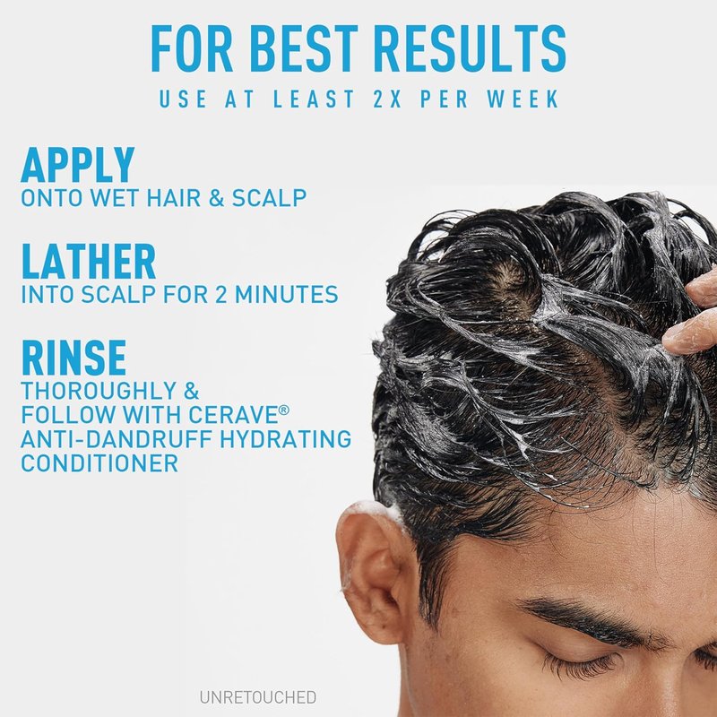 CeraVe Hydrating Anti-Dandruff Shampoo - 1% Pyrithione Zinc Treatment | Flake Relief & Scalp Moisture, 19 Oz