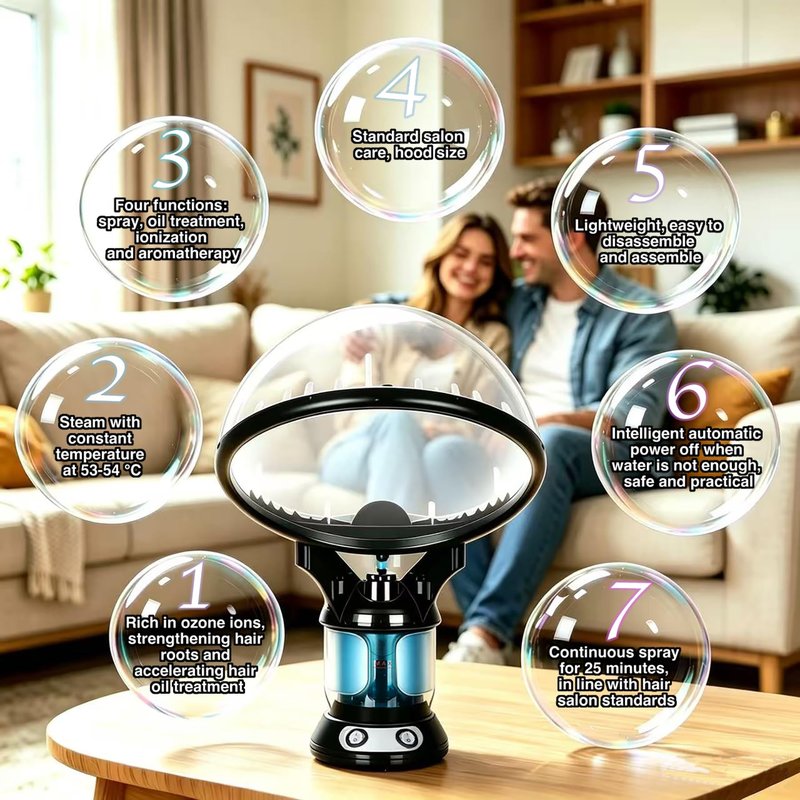 KINLITO 2-in-1 Hair and Face Steamer, Hair Steamer Humidifier for Deep Conditioning & Facial Steamer for Deep Cleaning, Tabletop Steamer with UV Ozone for Personal Care Use Home Spa Salon