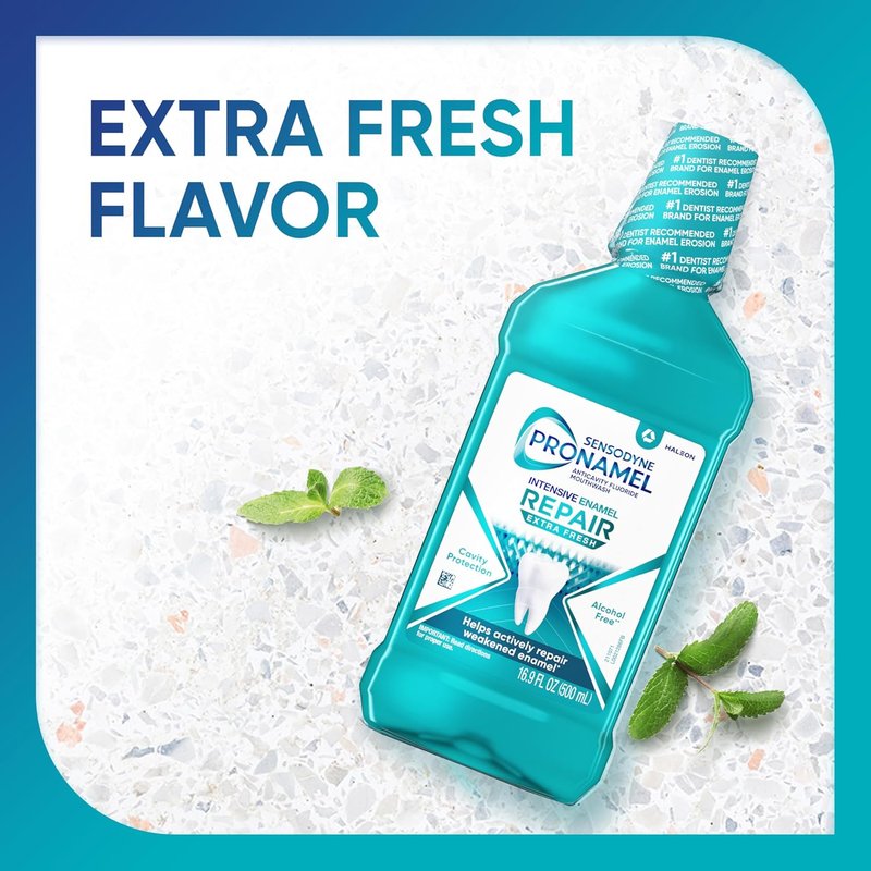 Sensodyne Pronamel Mouthwash - Intensive Enamel Repair, Alcohol-Free, Extra Fresh, 16.9 fl oz (3 Pack)
