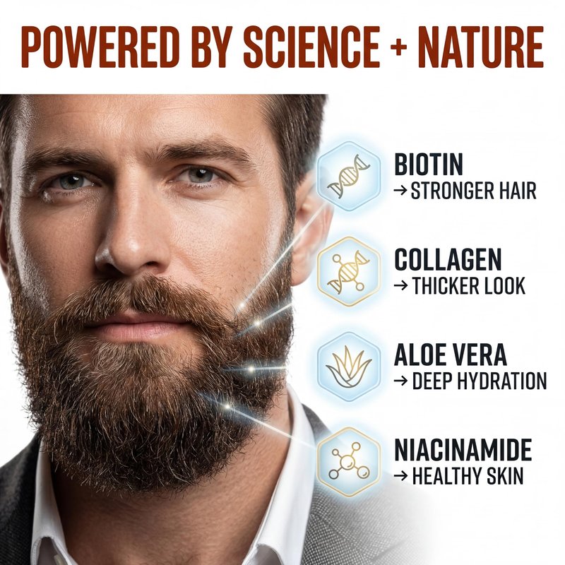 Biotin Beard Conditioner & Softener for Men – with Aloe Vera & Collagen, Moisturizing Cream for Coarse Dry Hair, Beard and Skin – Sandalwood Scent Care Leave In Conditioner Alternative (5 Fl Oz)