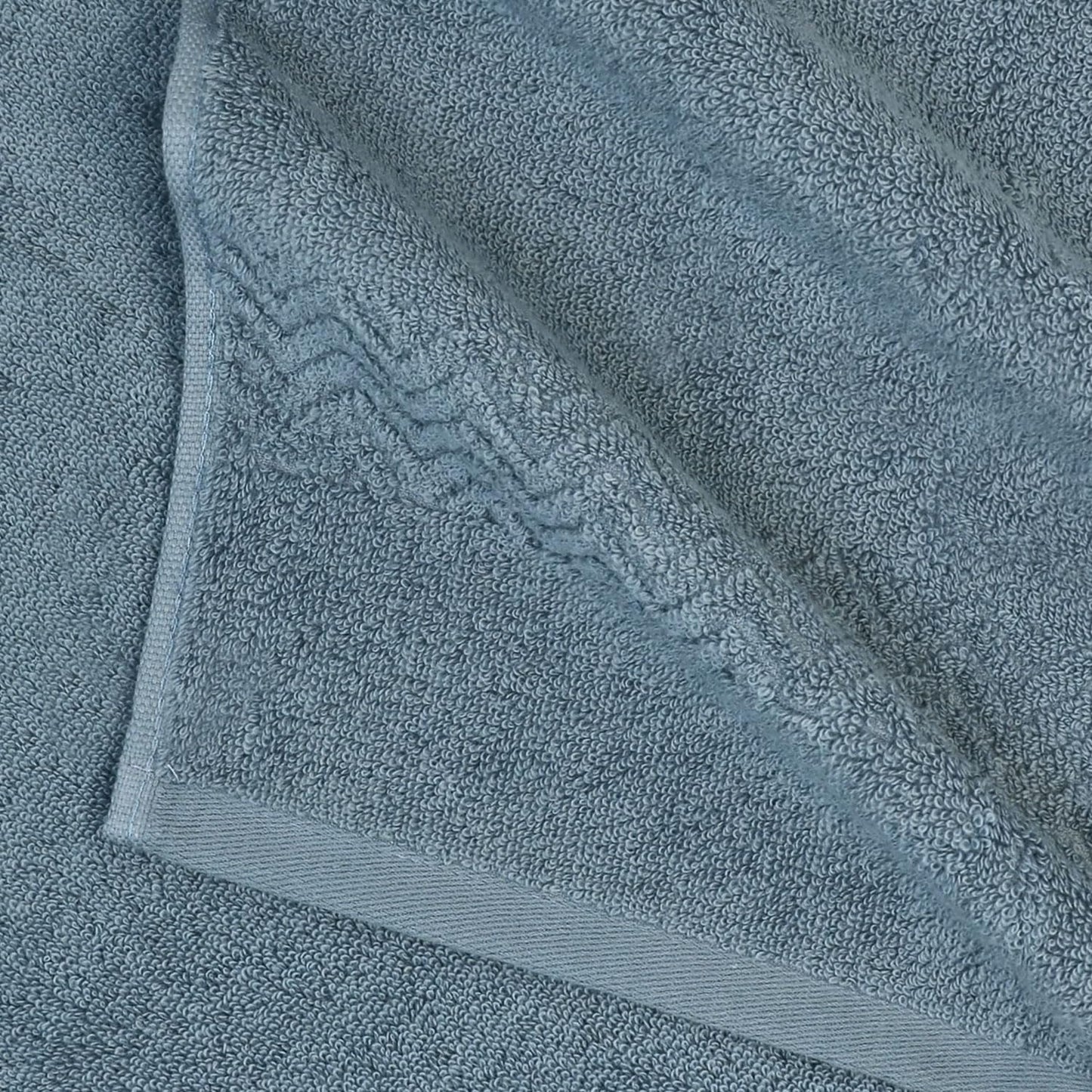 Cleanbear Hand Towel for Bathroom, 100% Cotton, Quick Dry & Lightweight Hand Towels with Wavy Pattern, Lint Free and Durable, 4 Pack, 13 x 28 Inch (Blue-Gray)