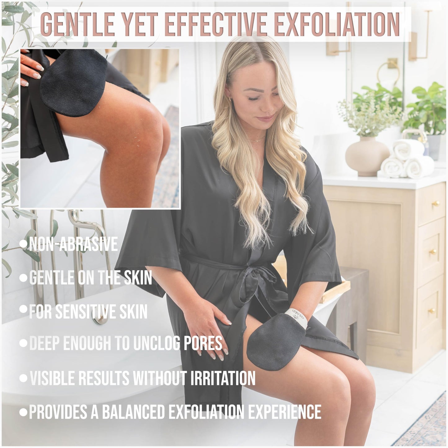 Enviskin Dermaglow Deep Exfoliating Glove - Plant Based Body Exfoliator for Kerotosis Pilaris & Spray Tan Removal -Pink