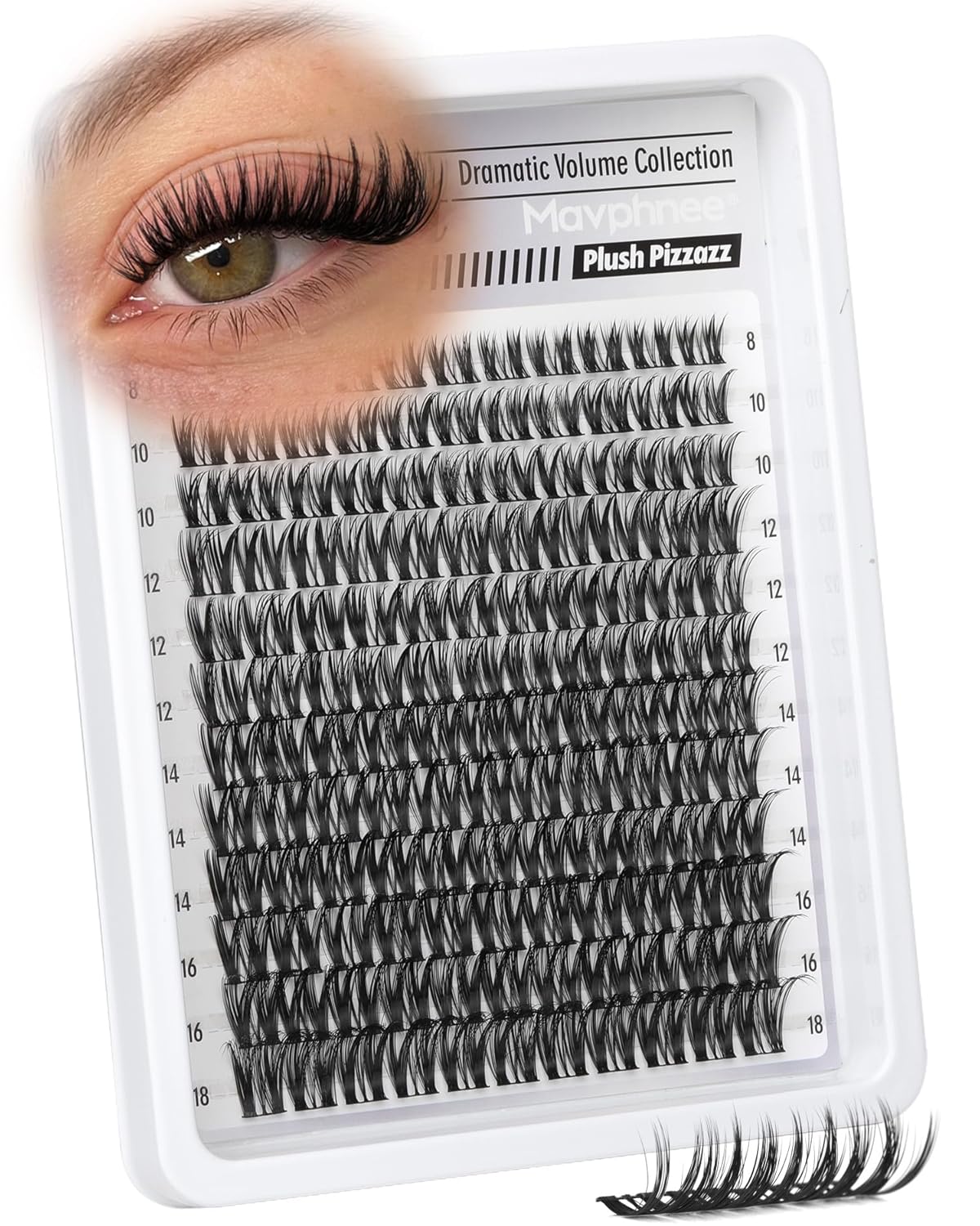 Skiennix Wispy Eyelash Clusters - Ultra-Dense Individual Lashes for Dramatic Looks | 132PCS DIY Pack (8-18MM)