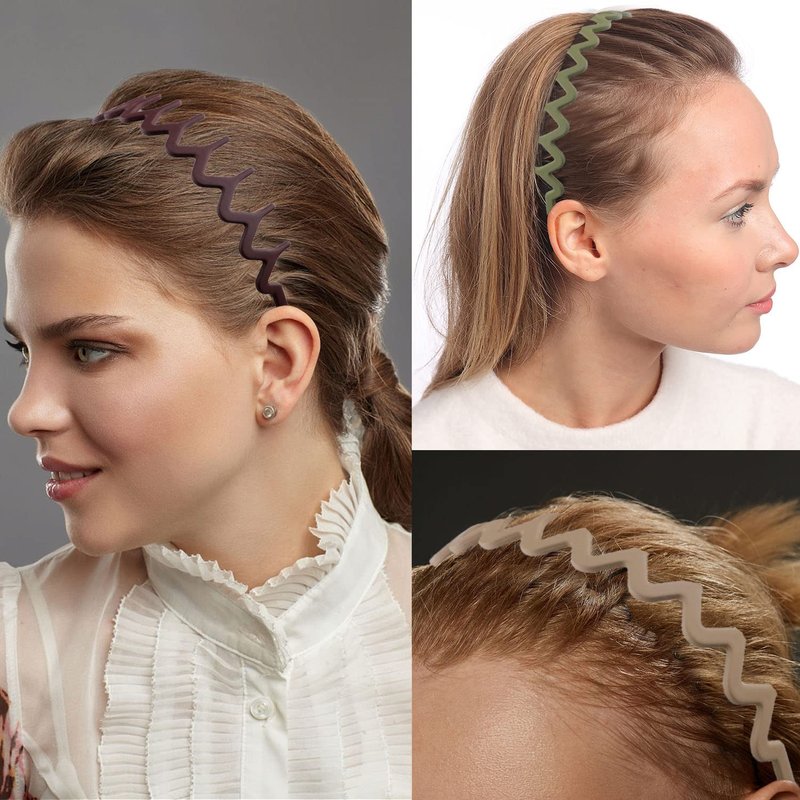 LAPOHI 10 PCS Non-Slip Plastic Headbands - Effortless Hair Accessories for Women & Teens | Comb Teeth Morandi