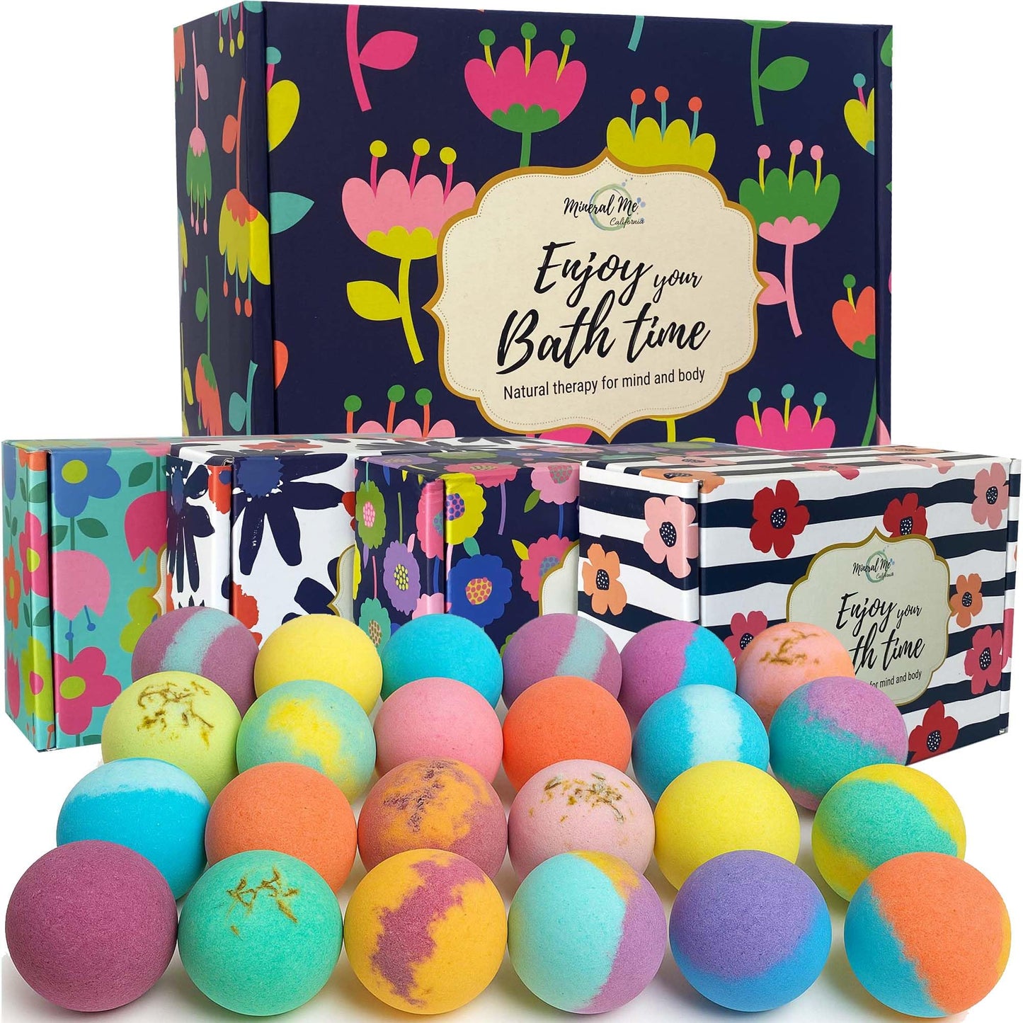 Bath Bombs for Women Gift Set - 24 Natural and Organic Bath Bombs with Essential Oils & Moisturizing Shea Butter, Spa Birthday Gift, Selfcare Gifts, Women, Teen Girls, Bridesmaid Gift