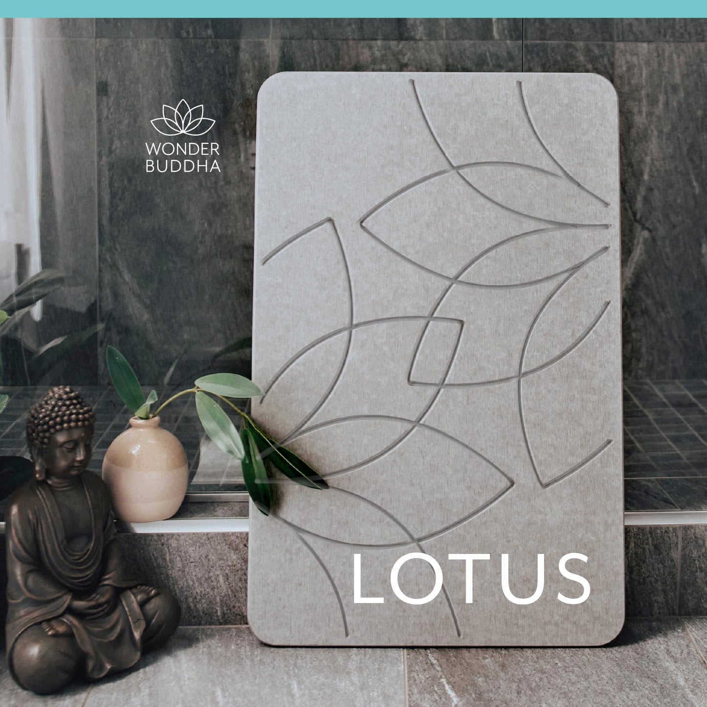 Houseify Wonder Buddah Stone Bath Mat (Lotus)