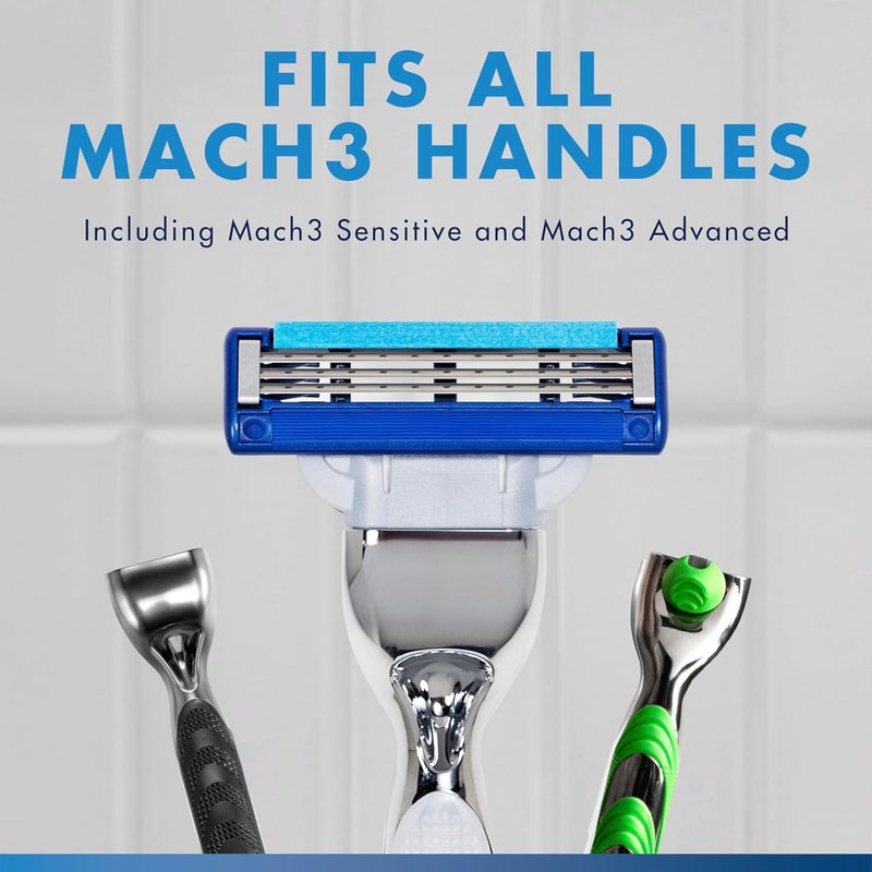 Gillette Mach3 Turbo Razors for Men - 1 Handle & 4 Blade Refills | Smooth Shaving Experience