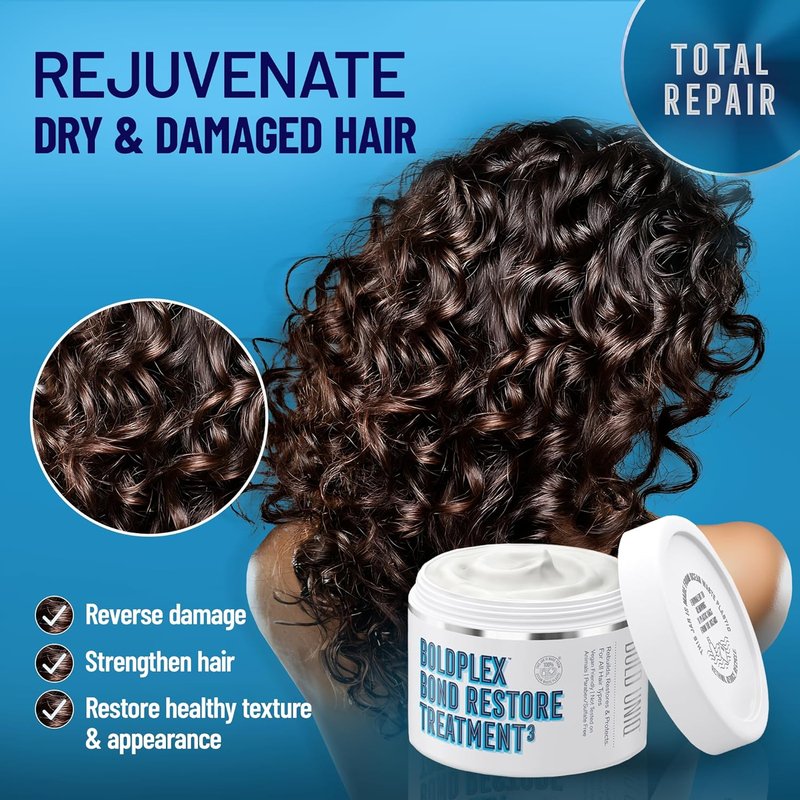 BOLD UNIQ BoldPlex Hair Mask - Deep Conditioner for Dry, Damaged Hair - Nourishes Curly & Frizzy Hair - 6.76 Fl Oz