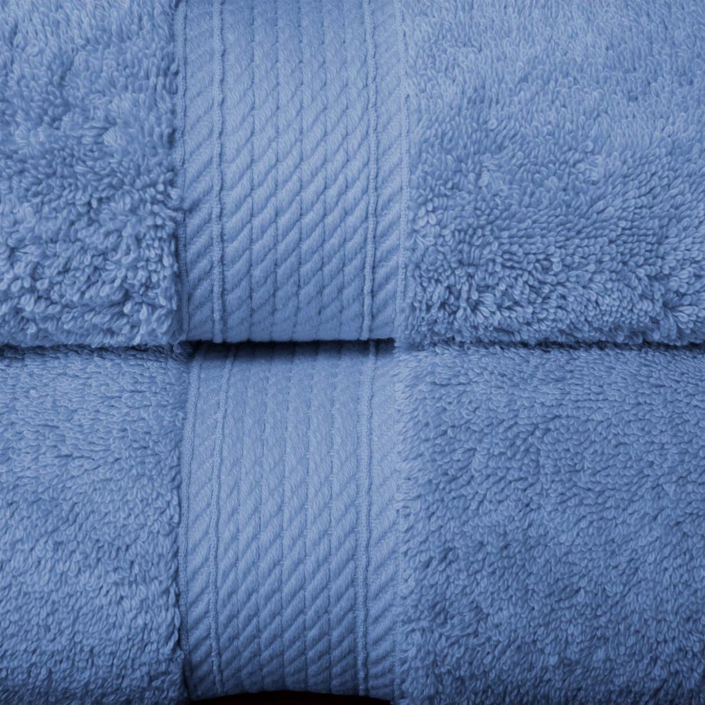 SUPERIOR Egyptian Cotton Pile 10 Piece Towel Set, Includes 2 Bath, 4 Hand, 4 Face Towels/Washcloths, Ultra Soft Luxury Towels, Thick Plush Essentials, Guest Bath, Spa, Hotel Bathroom, Denim Blue