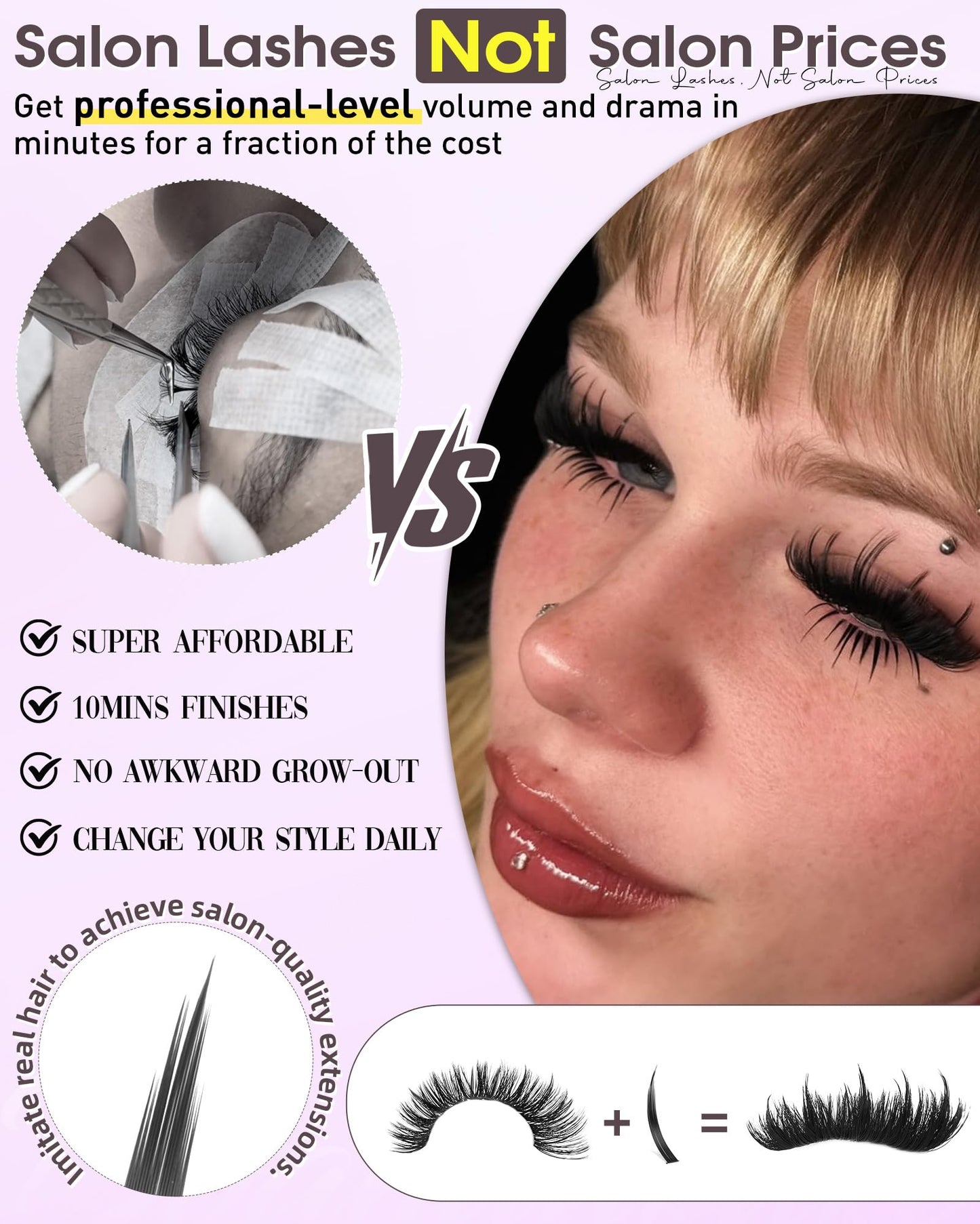 Wispy Lash Clusters with Spikes D Curl Eyelash Clusters with Bottom Lashes 100D Fairy Cluster Lashes Volume Cluster Eyelash Extensions 234PCS Fluffy Individual Lashes DIY Mink Spiky Lash Extension