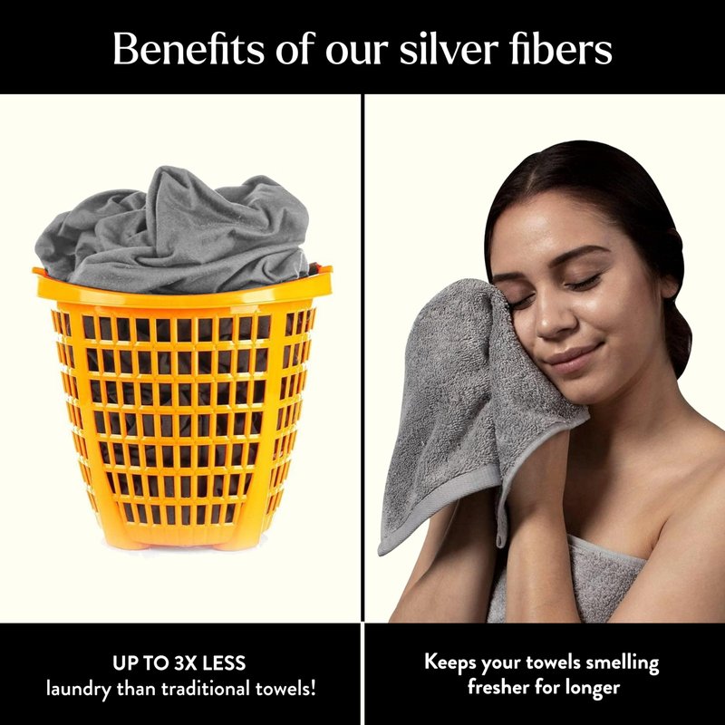 Miracle Made Soft Face Towel, Long-Staple Silver-Treated Cotton Fabric – Fade Resistant, Highly Absorbent, Quick-Drying Wash Cloth, Stone
