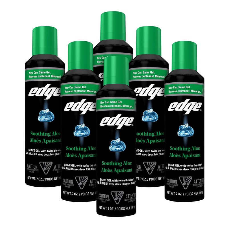 Edge Shaving Gel for Men - Soothing Aloe Formula with Twice the Aloe | 6 Pack for Moisturizing and Skin Protection