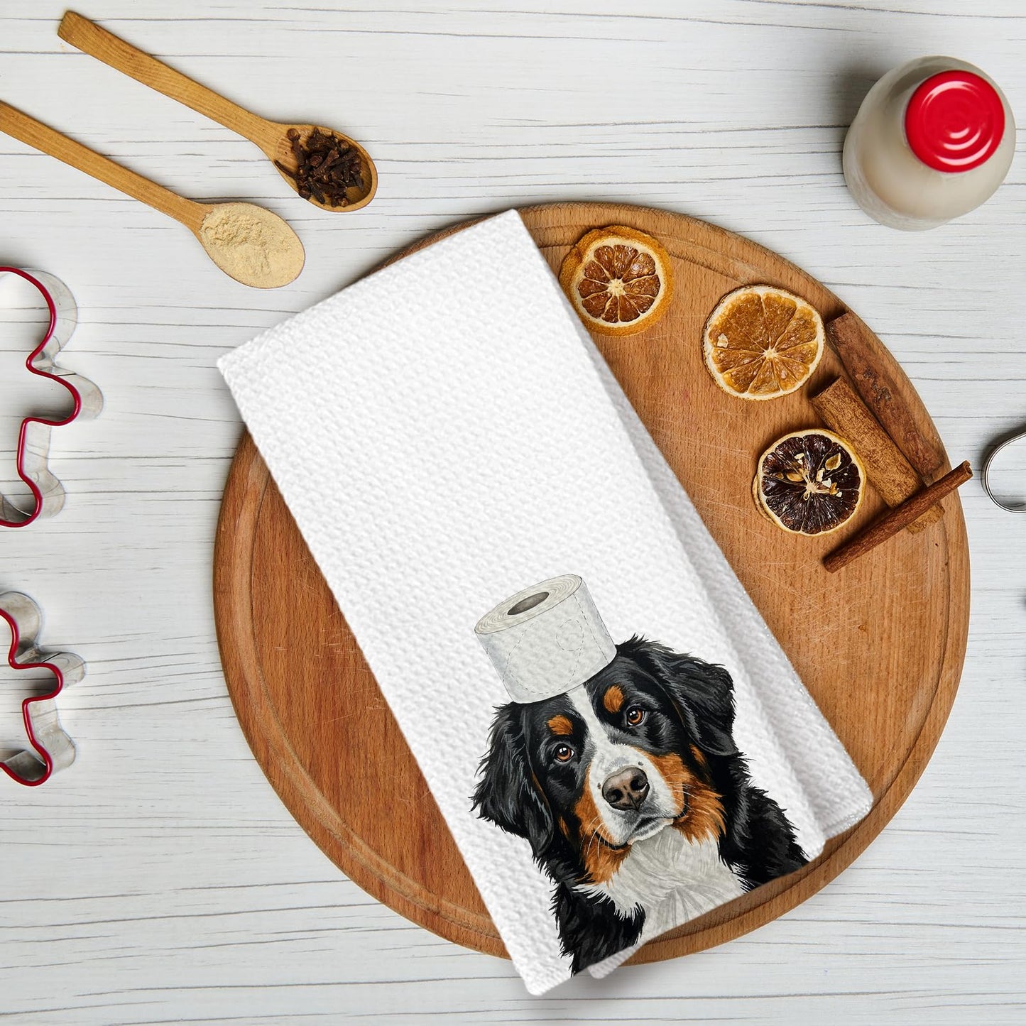 KTYHD Bernese Mountain Bathroom Decor Gifts Hand Towels, Bernese Mountain Dog Bathroom Hand Towels Decorative Set of 3, Dog Gifts for Women,Home & Kitchen