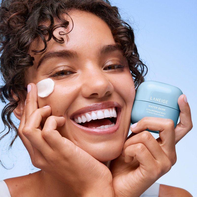 LANEIGE Water Bank Cream & Refill Duo with Keychain Pouch | Laneige Blue Hyaluronic Acid Cream Moisturizer | Hydration & Skin Barrier Care with Refillable Packaging