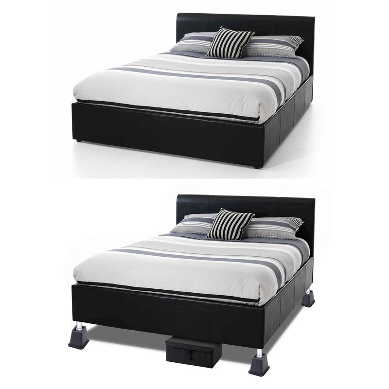 Home-it 5 to 6-inch SUPER QUALITY Black bed risers, helps you storage under the bed 4-pack (Black)