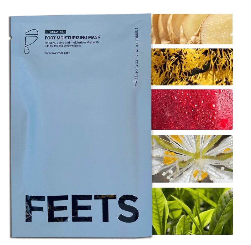 Hydrating Foot Mask - Tea Tree & Peppermint | Ultra Moisturizing 3-Pack for Soft Heels & Calluses