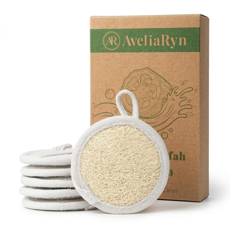 Egyptian Loofah Face Pads – Gentle Exfoliating Facial Sponge for Cleansing