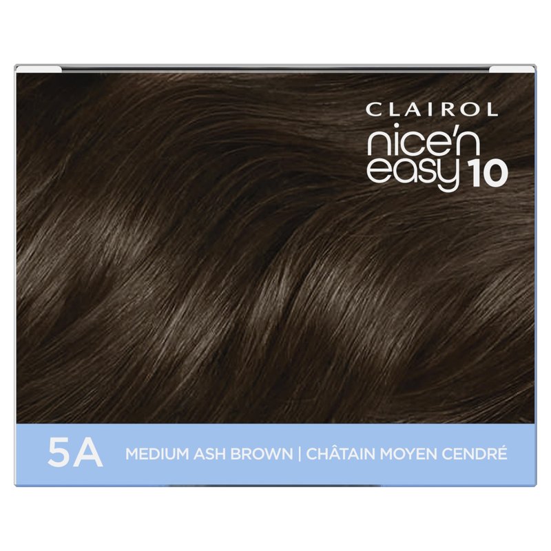 Clairol Nice'N Easy 10 Permanent Hair Dye, 5A Medium Ash Brown Hair Color, Pack of 1