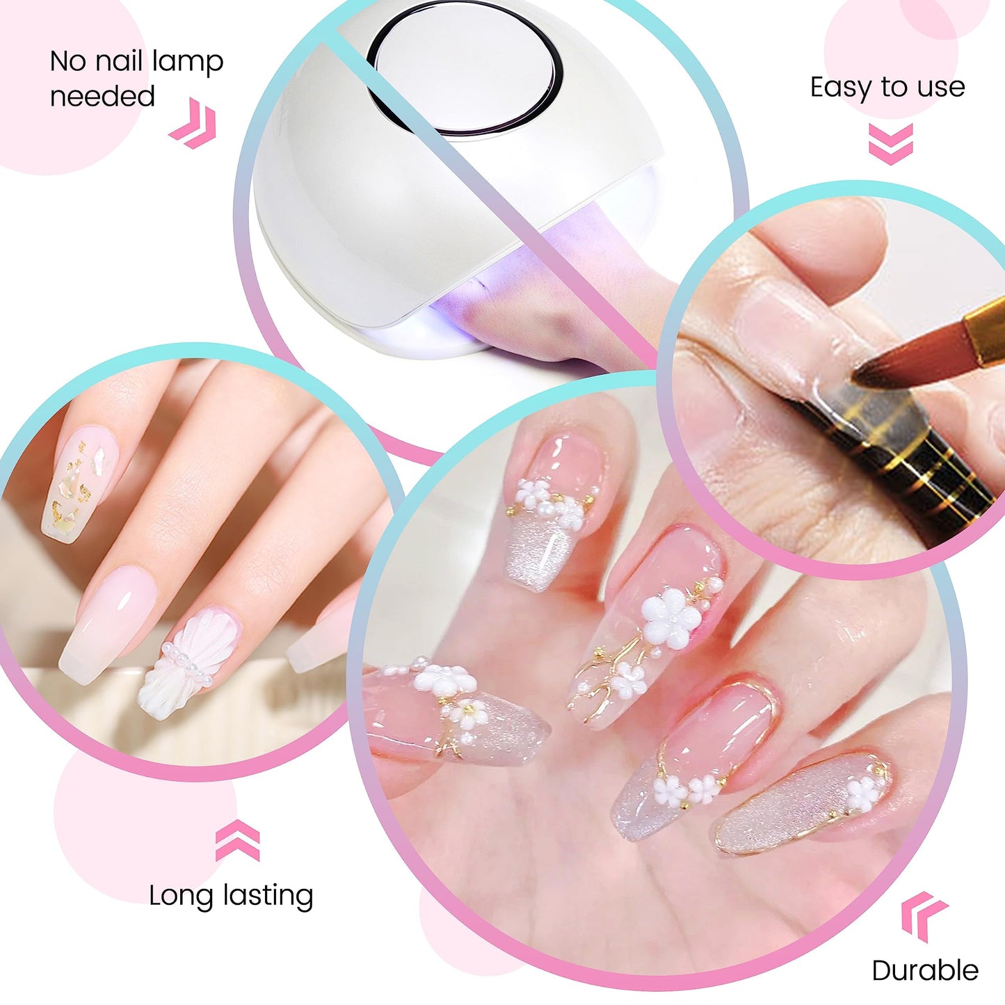 SULLMAR Acrylic Nail Kit For Beginners With Everything 8 Colors Acrylic Powder Acrylic Liquid Monomer With The Acrylic Nail Brush NailT Ools Nail Kits Acrylic Nails