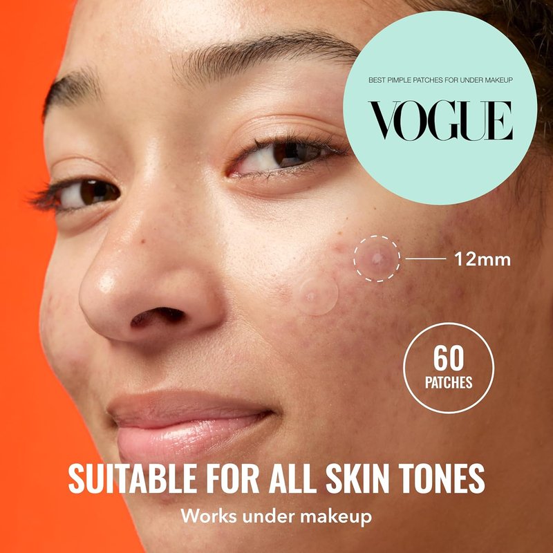 Good Molecules Pimple Patches - Ultra-Thin Hydrocolloid Acne Treatment | 60 Pack, Invisible Under Makeup