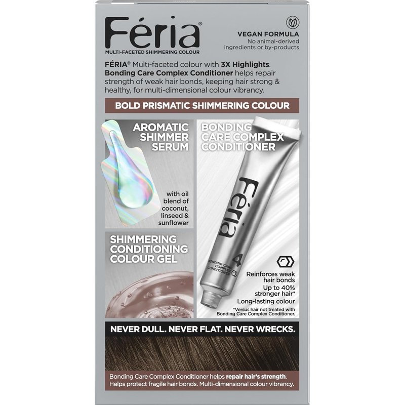 L'Oreal Paris Feria Hair Color - Multi-Faceted Shimmering Permanent Dye, 40 Espresso, 1 Kit
