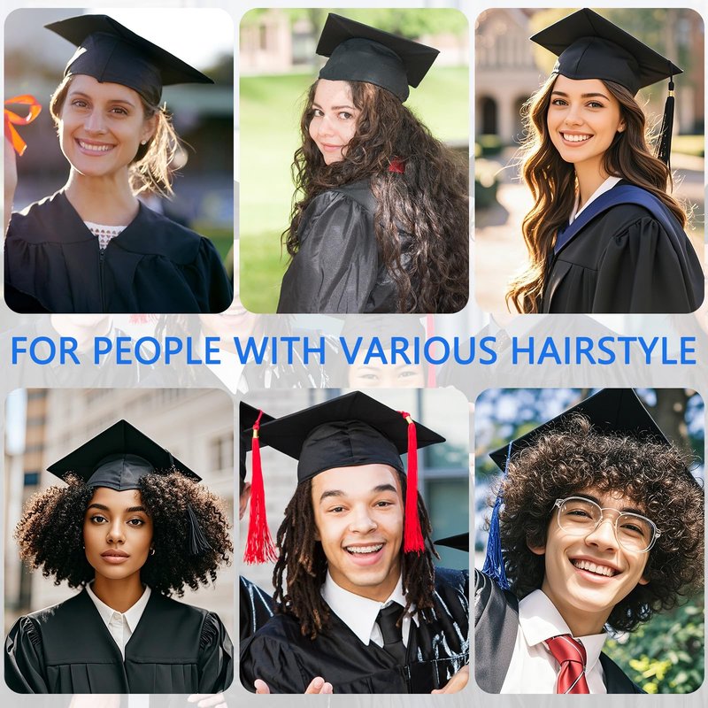 QDTK Graduation Cap Headband Brown Firm Anti-fall Hairband for Graduation Hat with Adhesive Felt,Round Adjustable Grad Cap Head Band Hat Accessories for Graduates(02)