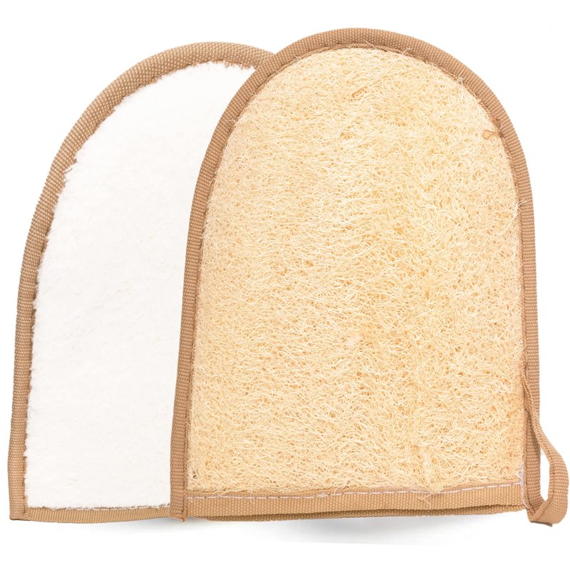2 Exfoliating Loofah Body Scrubber Pads Bath Sponge, All-Natural Egyptian Bath & Shower Exfoliating washcloth and Loofa Natural Sponge for Face, Back & Body, Eco Friendly and Biodegradable Loufa.