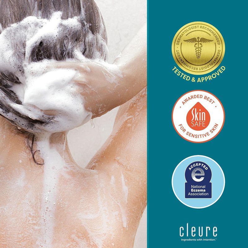 Cleure Hypoallergenic Shampoo - Volumizing Formula for Sensitive Skin | Fragrance-Free, SLS-Free, Paraben-Free (12 oz)