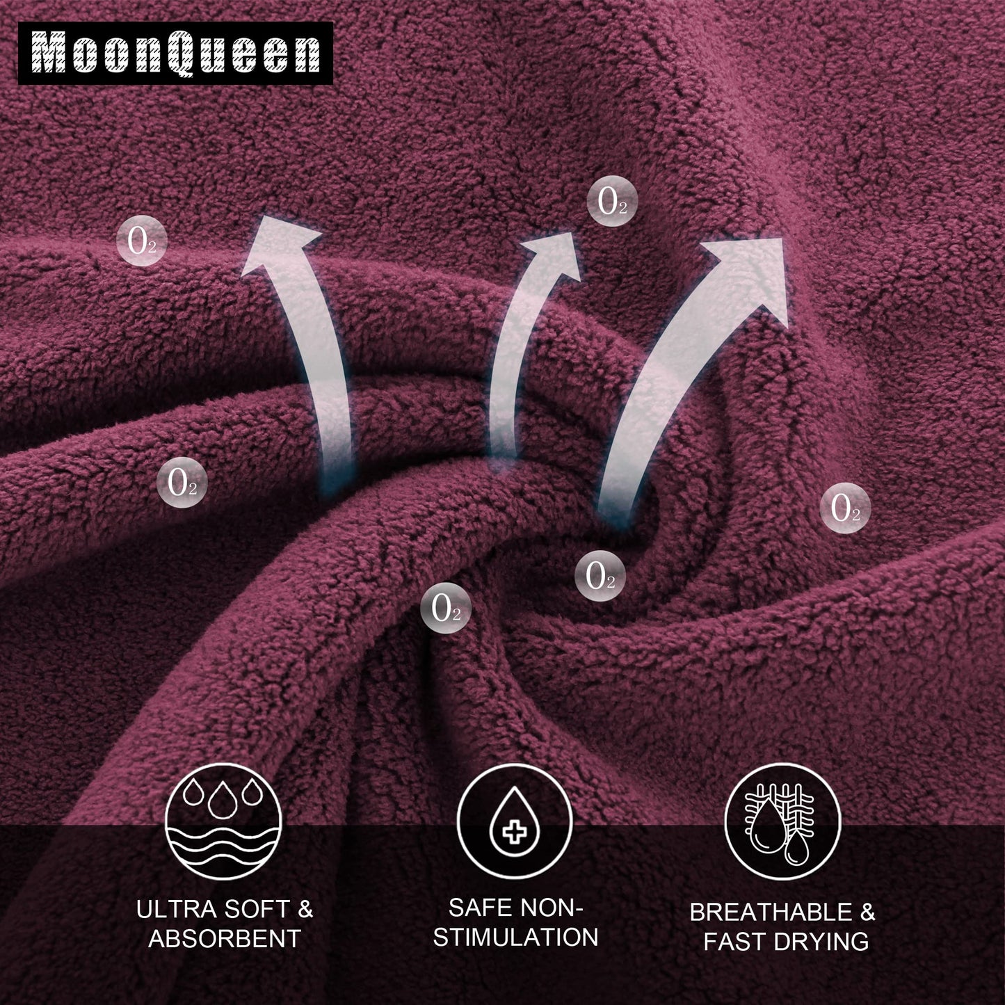 MOONQUEEN Ultra Soft Premium Washcloths Set - 12 x 12 inches - 72 Pack - Quick Drying - Highly Absorbent Coral Velvet Bathroom Wash Clothes (Burgundy)