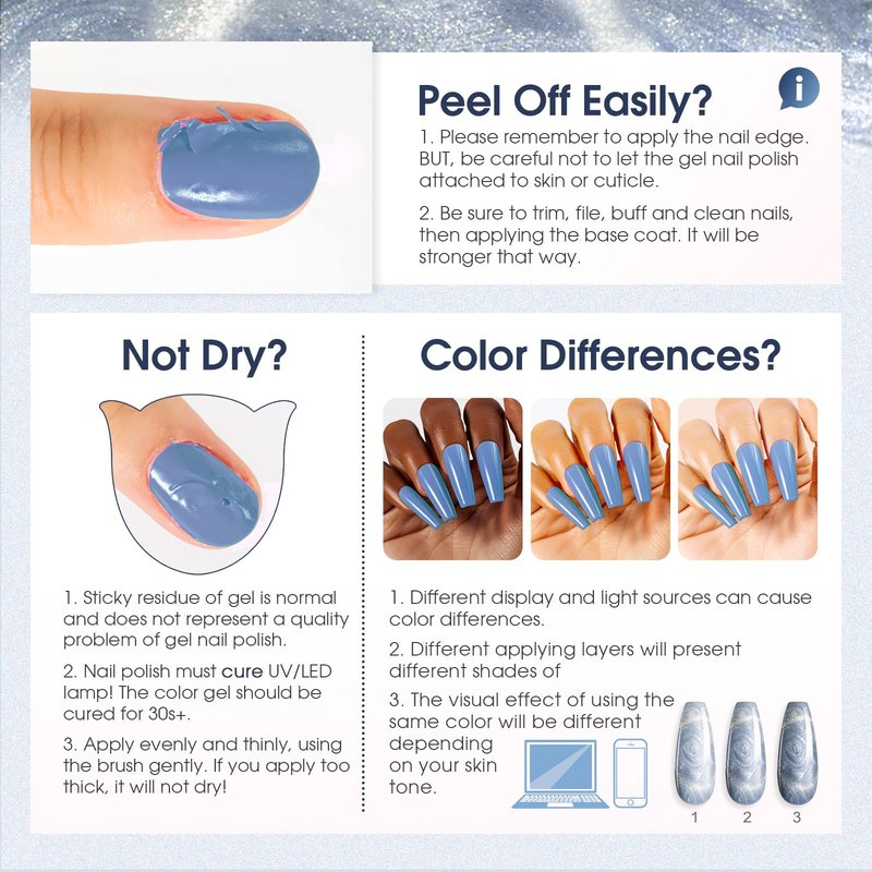 ROSALIND Cat Eye Gel Nail Polish with Magnet, 12 PCS Holographic Glitter Purple Blue Red Gel Polish Magnetic and Swirl Shell Thread Effect Sparkle Nail Polish Cateye Gifts for Women