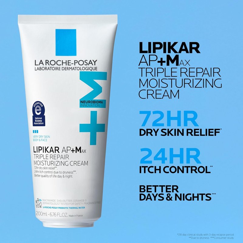 La Roche-Posay Lipikar AP+MAX Body Cream - Moisturizing Lotion for Dry Skin with Shea Butter & Niacinamide | Gentle Care for Sensitive Skin