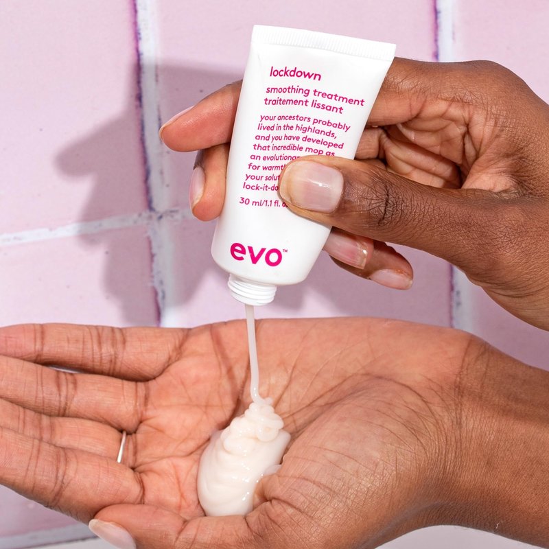 EVO Lockdown Leave-In Smoothing Treatment for Frizzy & Color-Treated Hair - Anti-Frizz, Humidity Control & Detangler - 1 fl oz, Travel Size