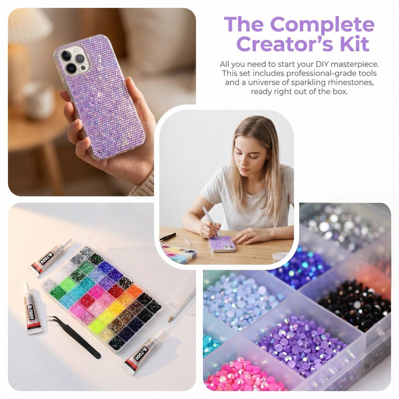 36000 Pcs Resin Rhinestones for Bedazzling Kit, 40 Colors 3mm Flatback Rhinestones with 3 Pcs B7000 Jewelry Glue & Tools, Bedazzler Kit for DIY Crafts Nail Art Makeup Clothing