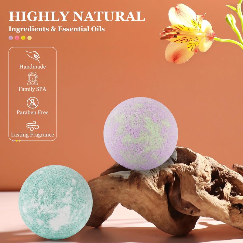 Bath Bombs for Women Gift Set, 50 Pcs Natural Organic Bubble Bathbombs with 10 Rich Scents, Handmade Bubble Bath & Fizzy, for Bubble Bath Spa, Christmas, Birthday, Valentine's, Present Giving