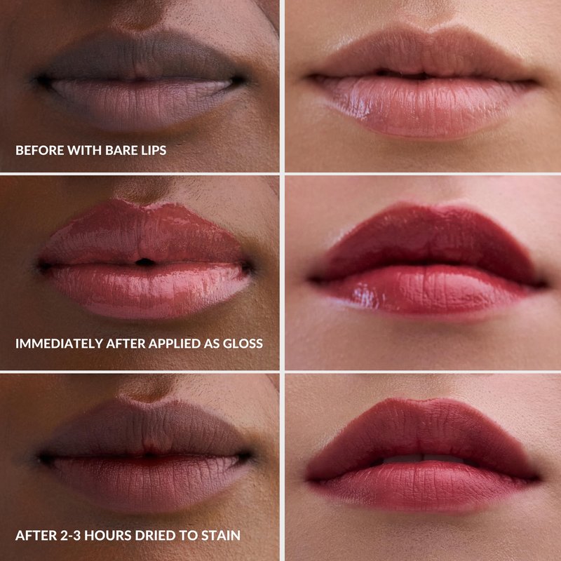 Mango People Hydrating Glossy Fruit Lip Stain, 2-in-1 Gloss to Long Lasting Stain, Tint & Oil Stain, Lightweight Lip Makeup with High-Shine Finish for Soft, Smooth and Nourished Lips, Pink Bangle