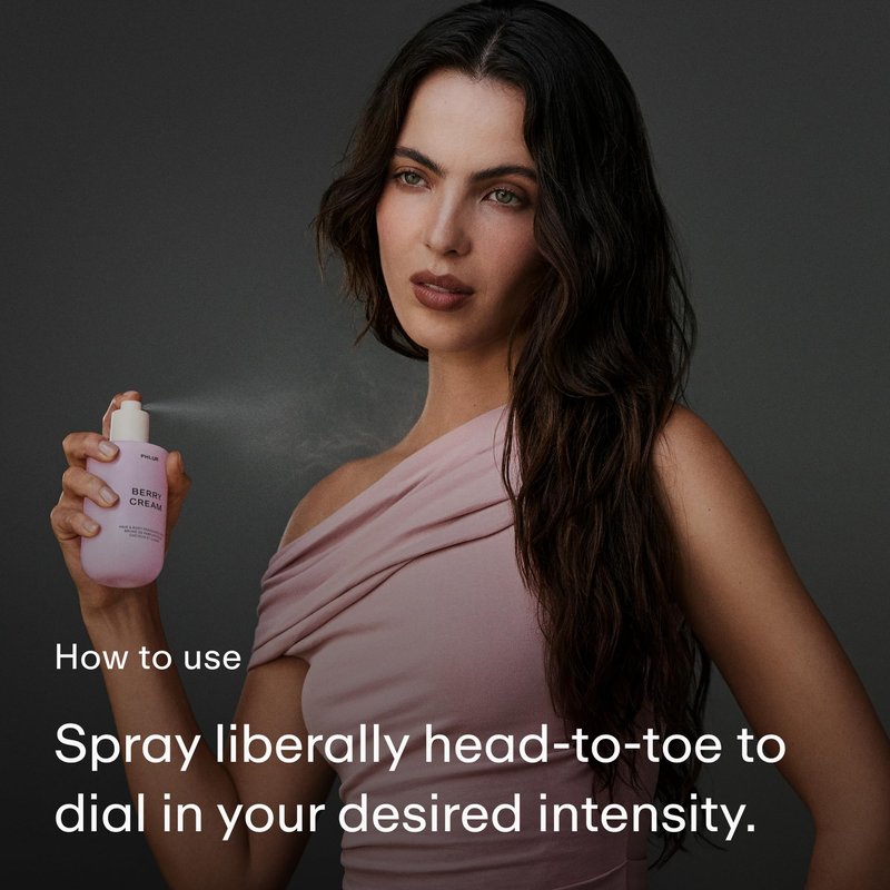 PHLUR Berry Cream Body Mist, 8 Fl Oz - Hair and Body Perfume for Women, Sweet Berries & Vanilla Perfume Body Spray with Strawberry, Cream, Vanilla Bean and Sugared Amber Fragrance