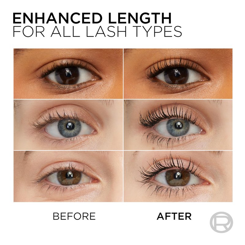 L’Oreal Paris Makeup Original Telescopic Mascara, Separating Mascara Volume and Length Formula, Washable, Black, 0.27 Fl Oz., 1 Count