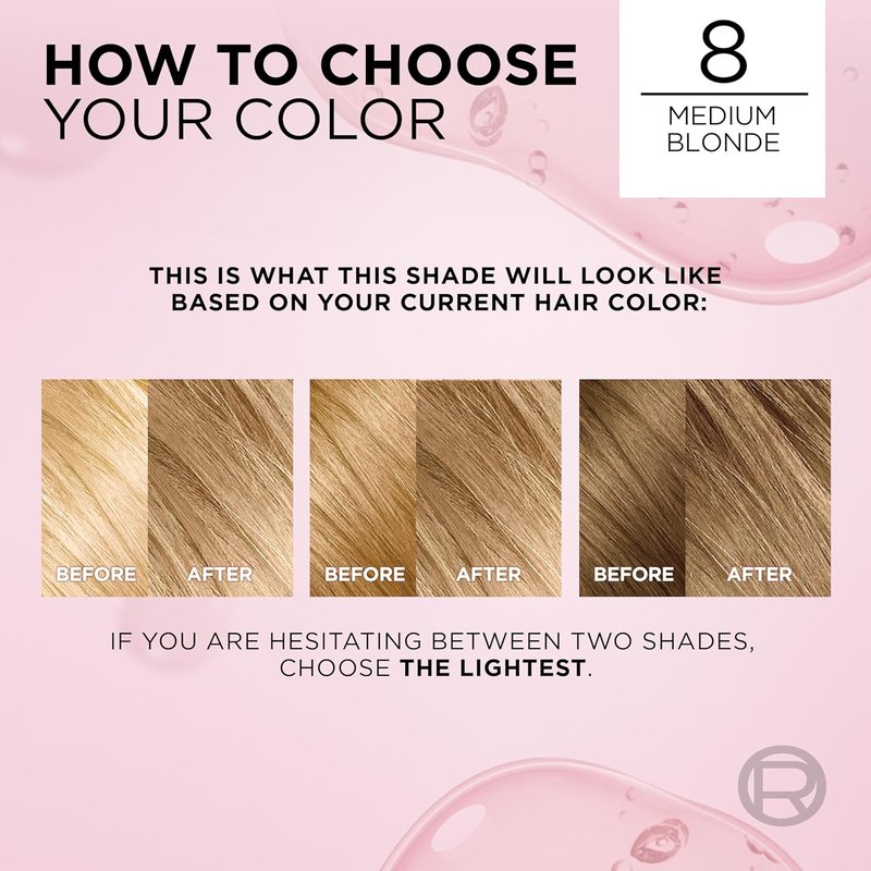 L'Oreal Paris Excellence Crème Hair Dye - Triple Care Formula for 100% Gray Coverage | 8 Medium Blonde, 2 Kits
