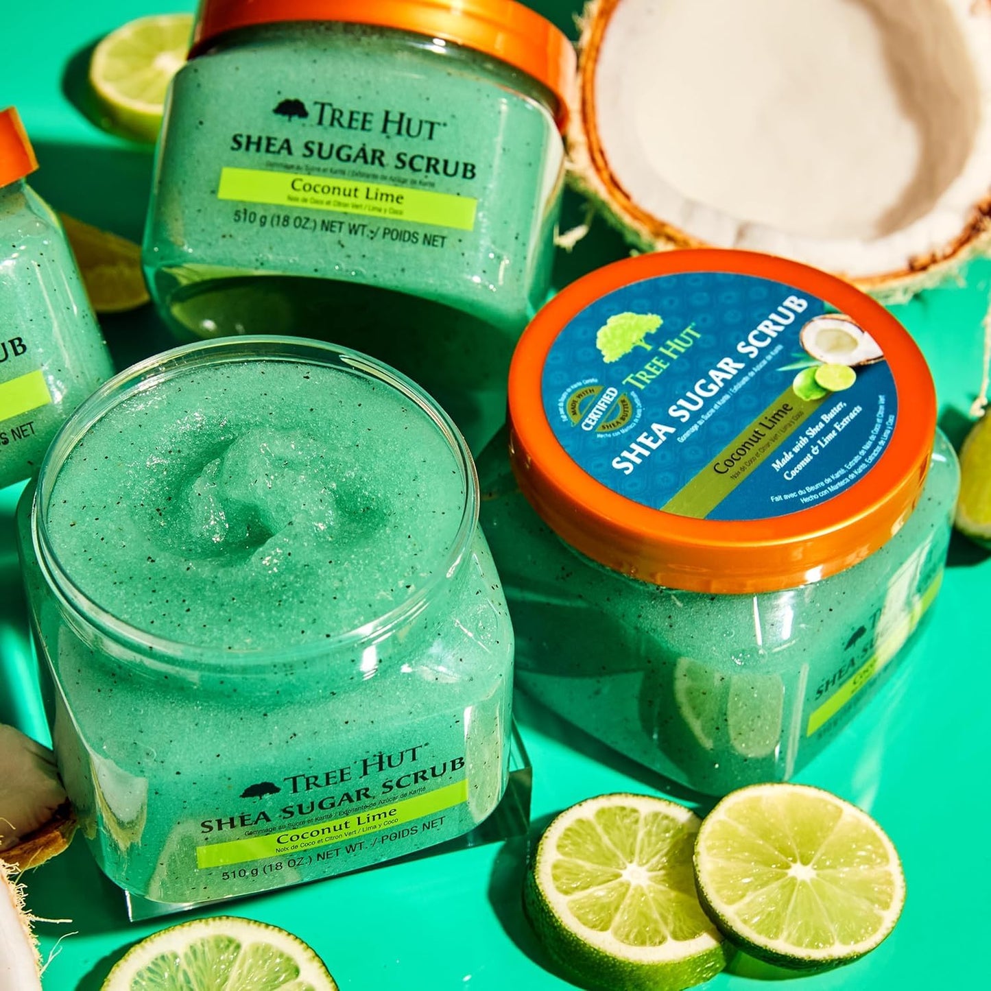 Tree Hut Shea Sugar Scrub - Coconut Lime Exfoliating Body Scrub for Smooth, Glowing Skin | 18 oz