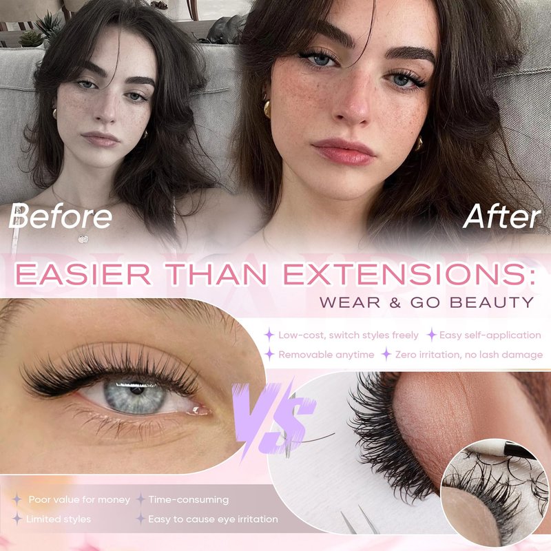 Natural Lash Clusters Wispy Eyelash Clusters 8-12mm Short Lashes Clusters Daily Wear Cluster Eyelash Extensions 108pcs C-Curly Cluster Lashes Invisible Band Individual Lashes DIY Lash Extensions